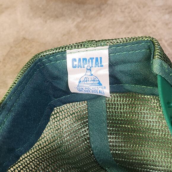 VTG 80s D&L Equipment John Deere Hat Green Mesh Snapback Roxboro NC Capital OSFA - Picture 7 of 8